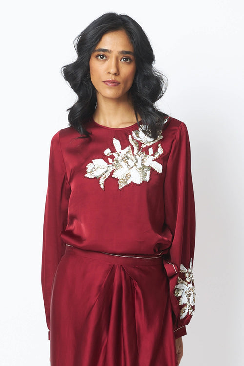 Cathy One Piece Blouson Drape Skirt