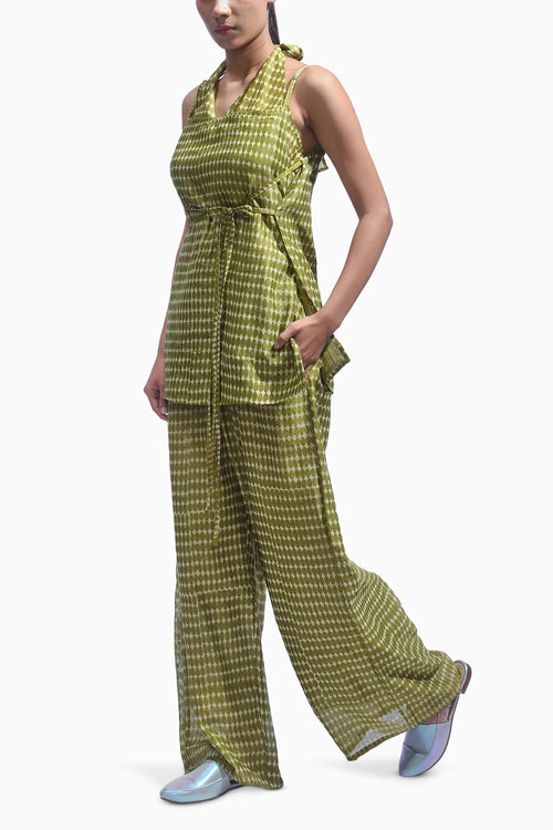 Olive Tie Wrap Co-ord Set