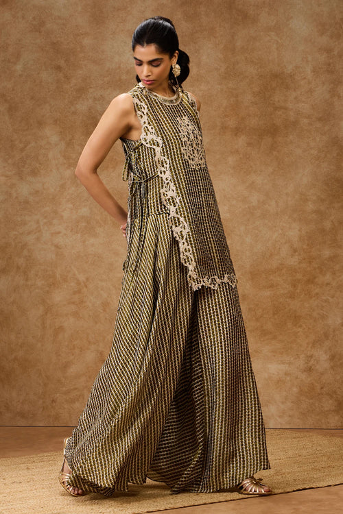 Moss Grid Bib Top And Pants Set