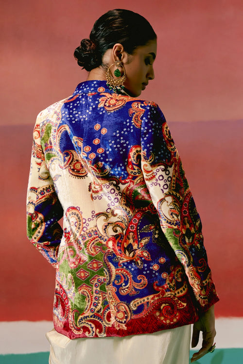 Paisley Blazer Dhoti Set
