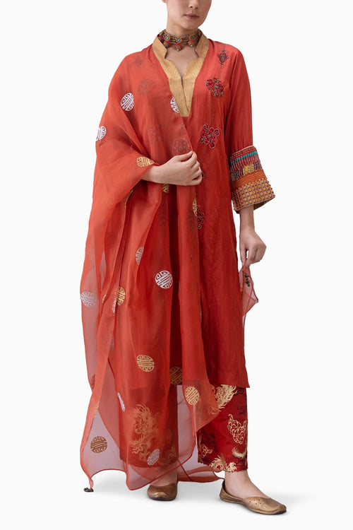 Rust Namkha Dupatta