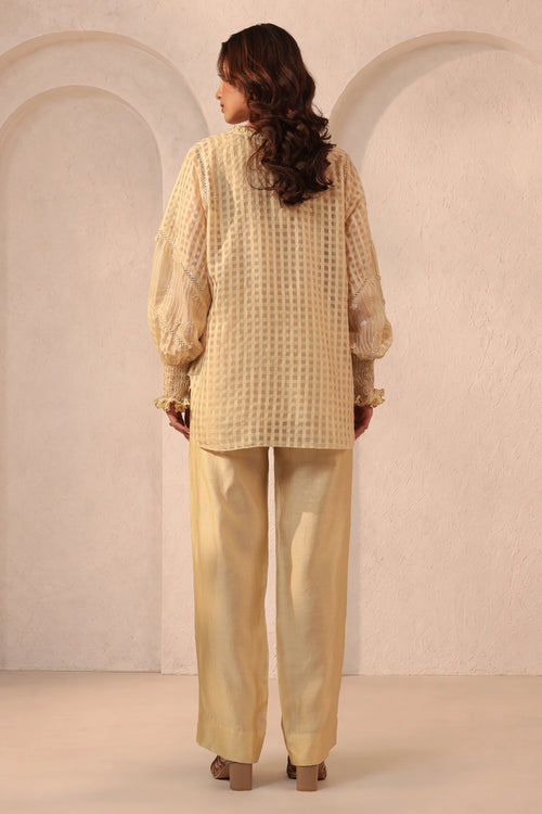 Vaayu Beige V Neck Co-ord Set