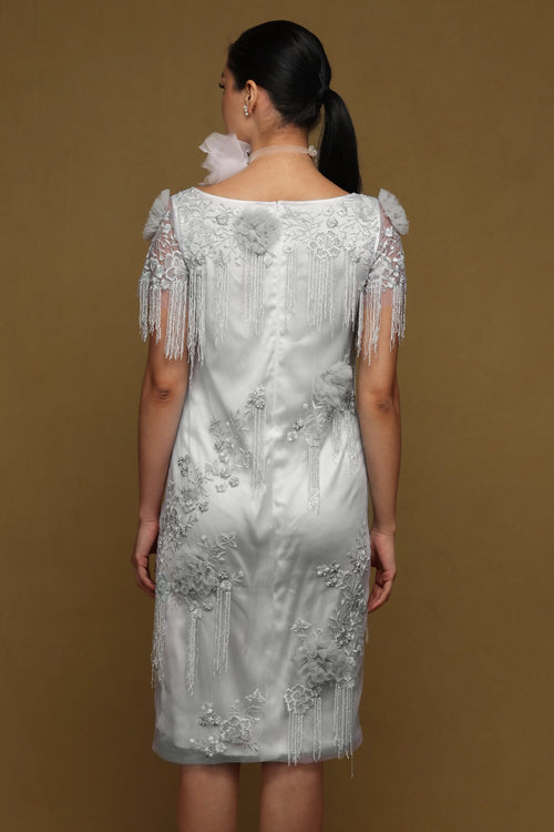 Floral Shift Dress with Fringes