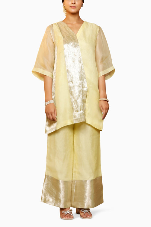 Sehej Yellow Short Kurta Set