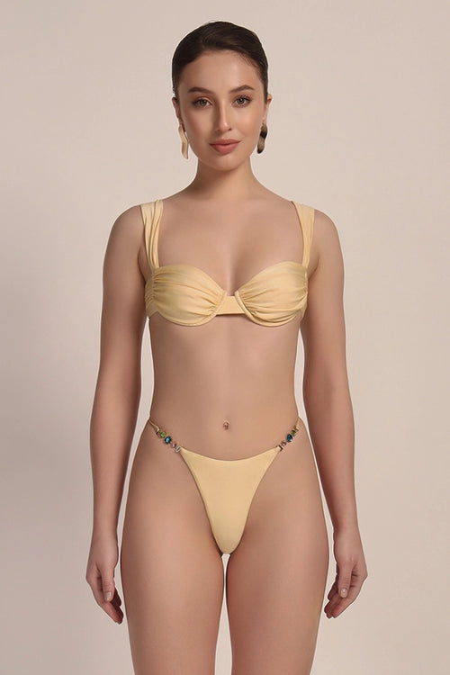 Pamella Yellow Iris Balconette Bikini Set
