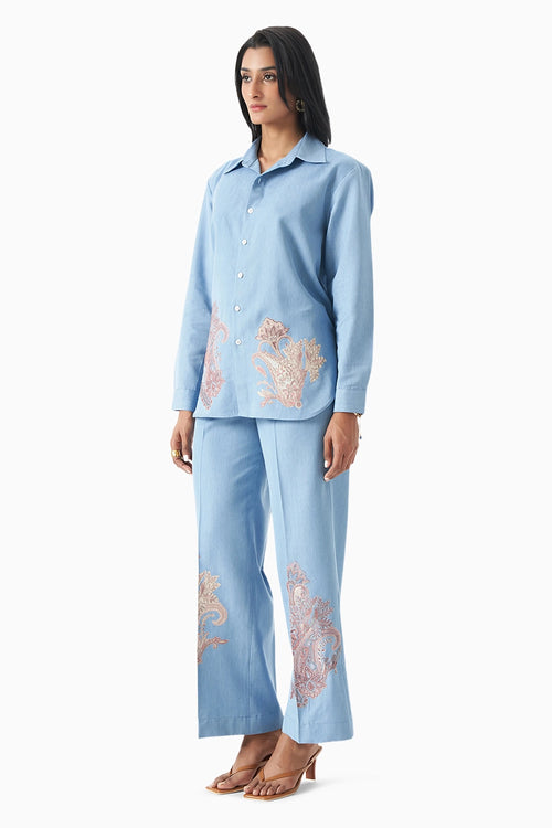 Azure Paisley Ease Co-ord Set