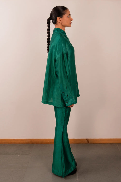 Jade Green Prism Shirt And Trousers Set
