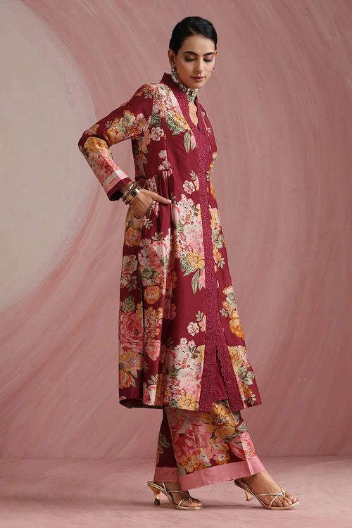 The Maharani Bagh Side Gathered Kurta Set