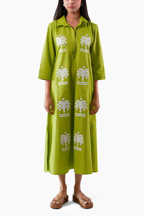 Palm Drift Dress Green