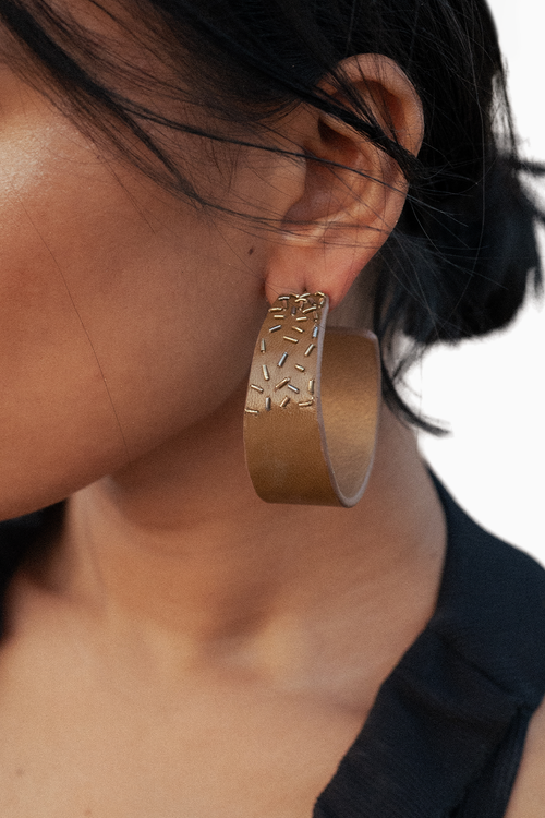 Gold Gilded Hoops