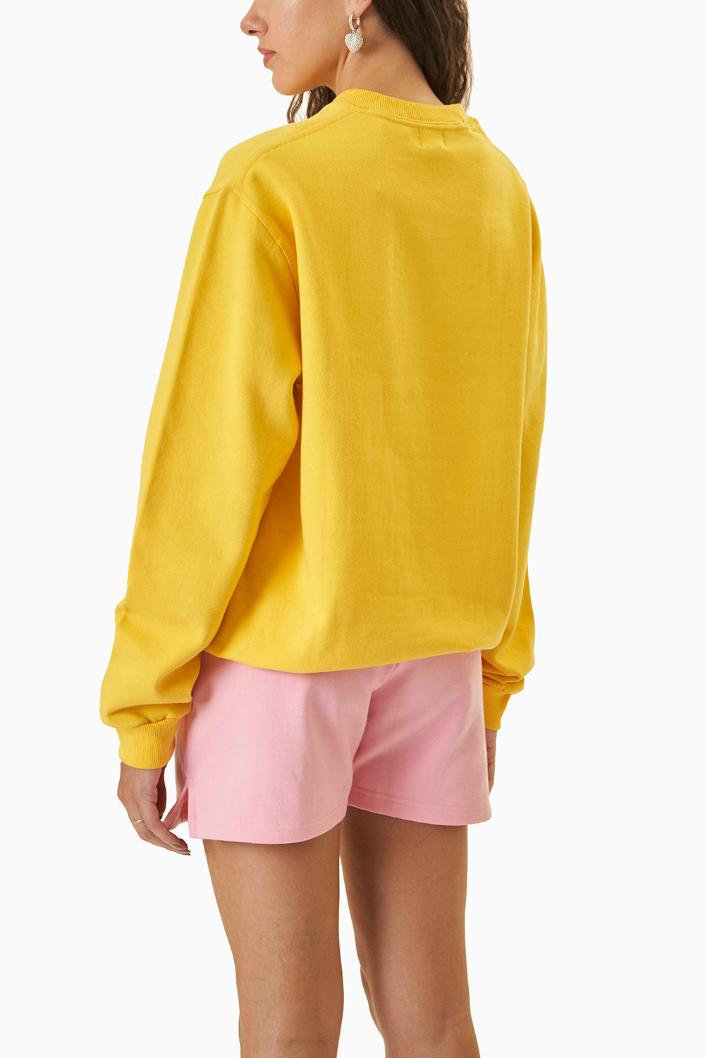 Yellow Sisterhood Embroidered Sweatshirt With Kullu Shorts