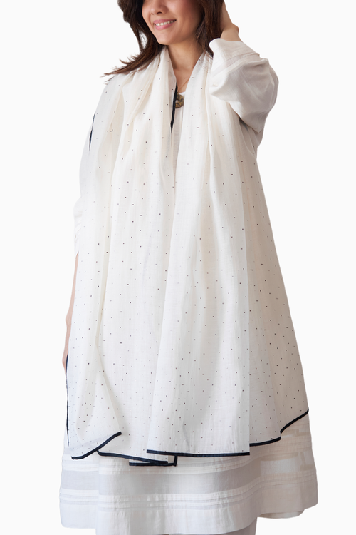 Sheer Sparkle Scarf Ecru