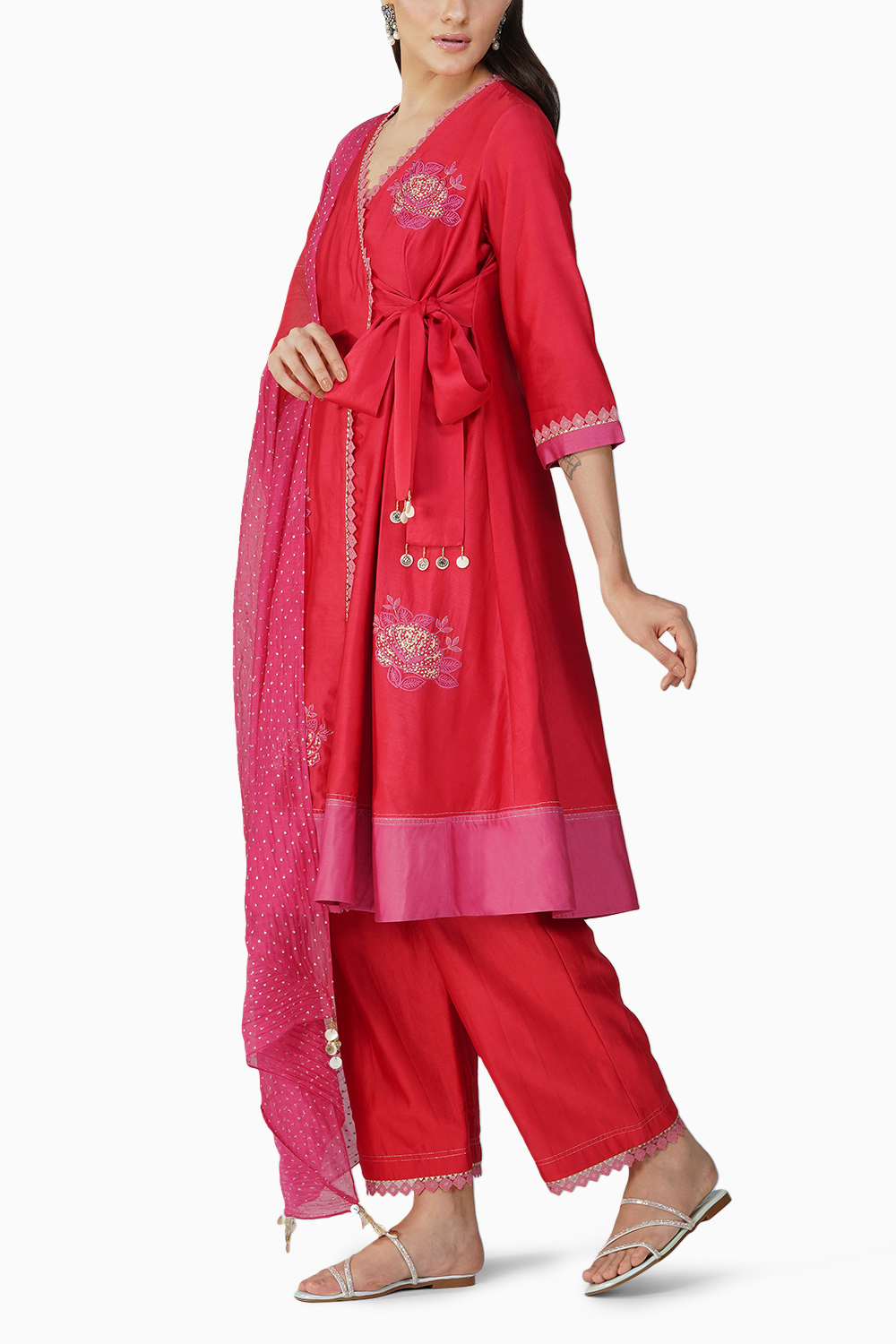 Starry Rose Two-Tone Angrakha Set