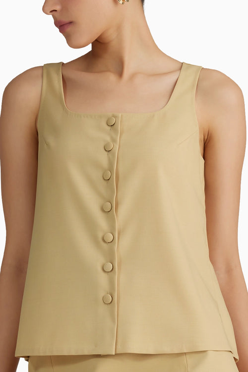 Sand Suiting Sleeveless Top