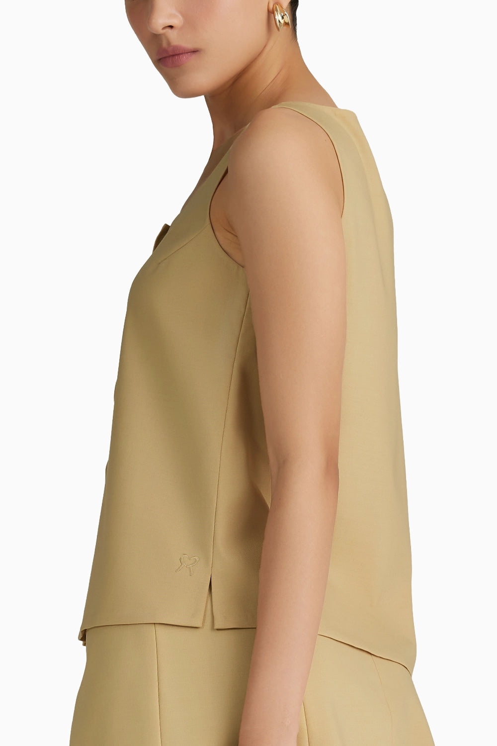 Sand Suiting Sleeveless Top