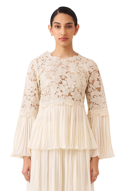 Fleur Ivory Peplum Top