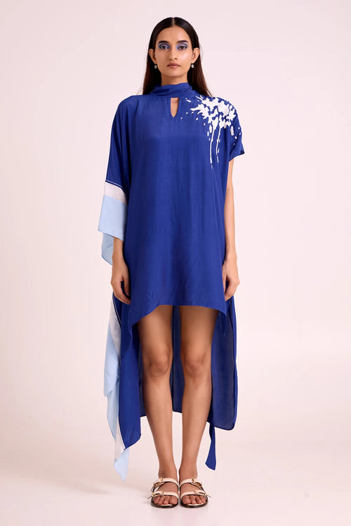 Ray Electric Blue Neck Scarf Kaftan