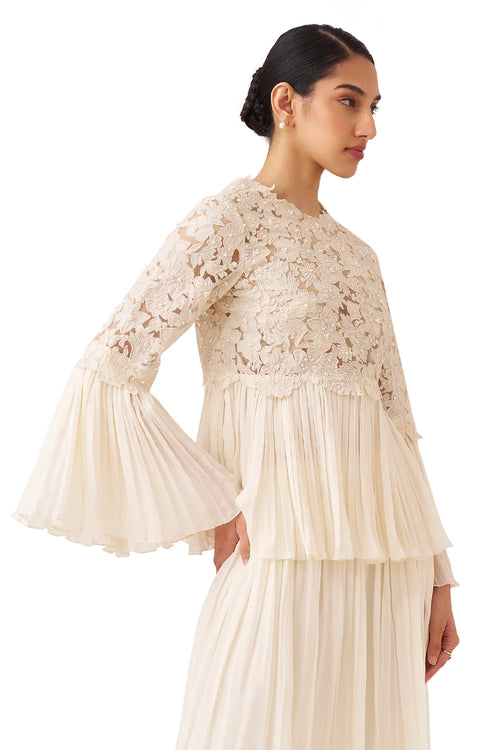 Fleur Ivory Peplum Top