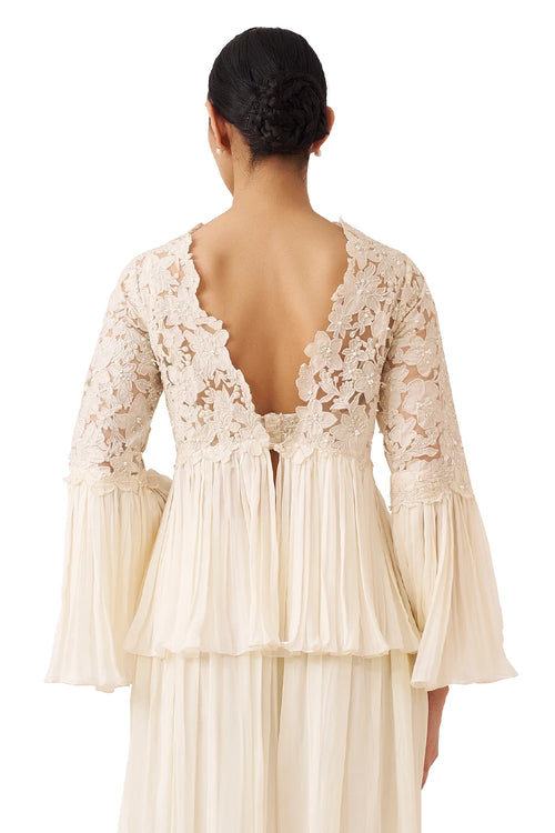 Fleur Ivory Peplum Top