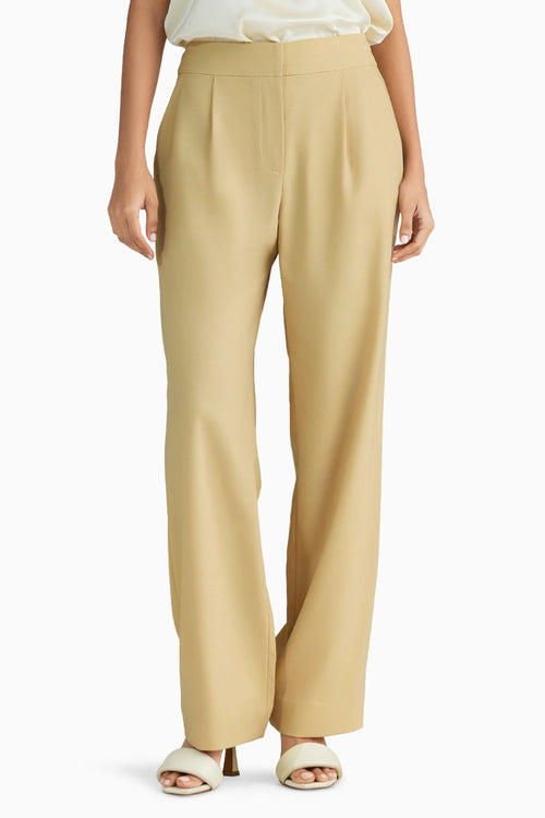 Sand Suiting Pleated Trouser