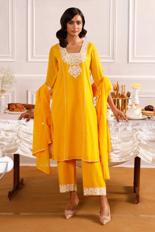 Subah Yellow Kurta Set