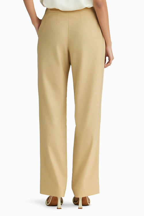 Sand Suiting Pleated Trouser