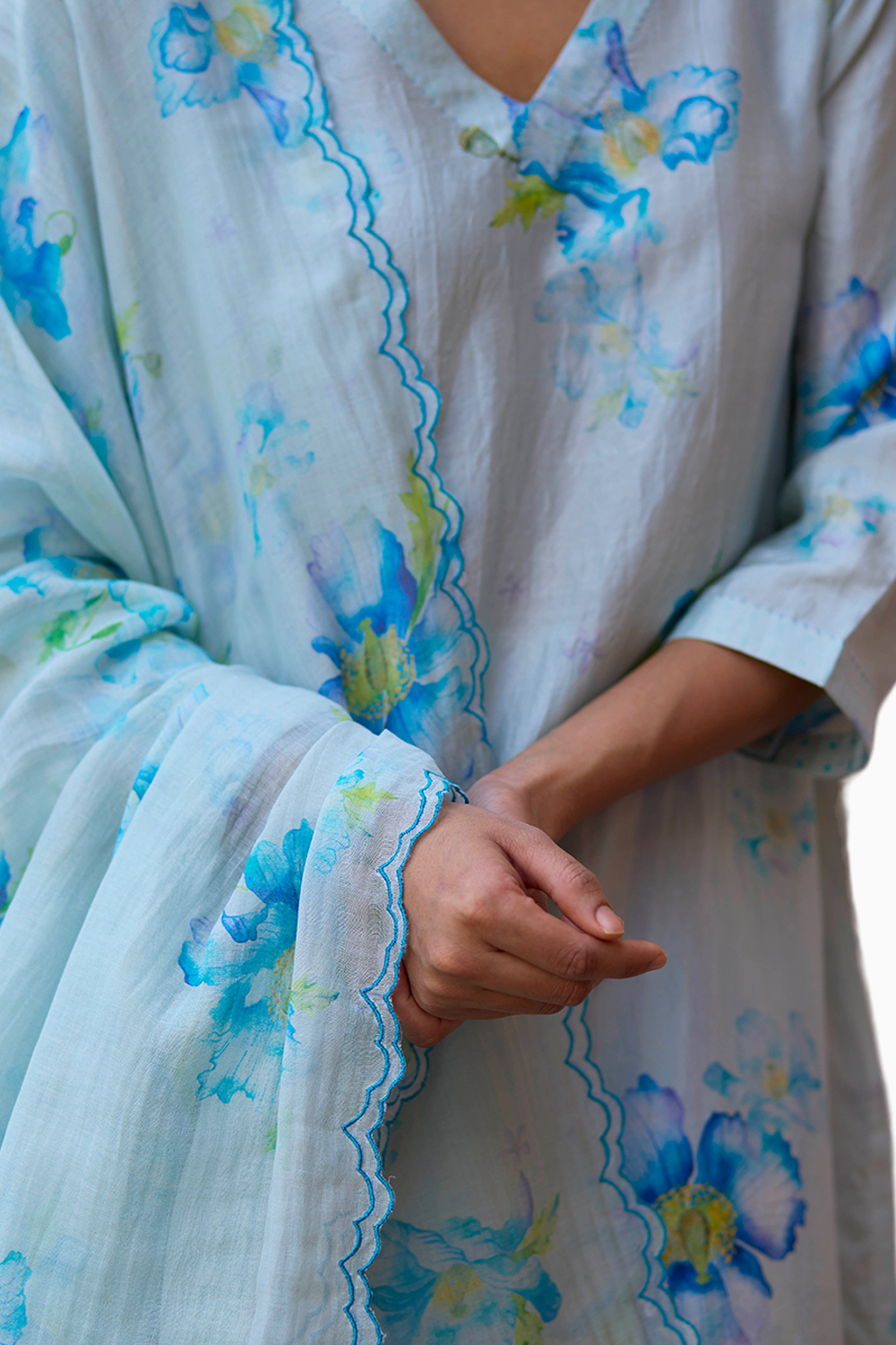 Dawn Poppy Blue Kurta Set