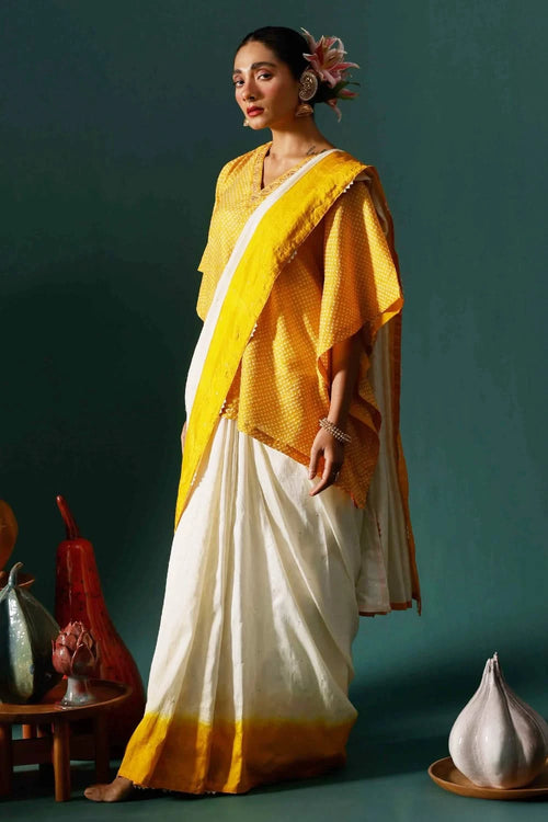 Yellow White Haze Saree