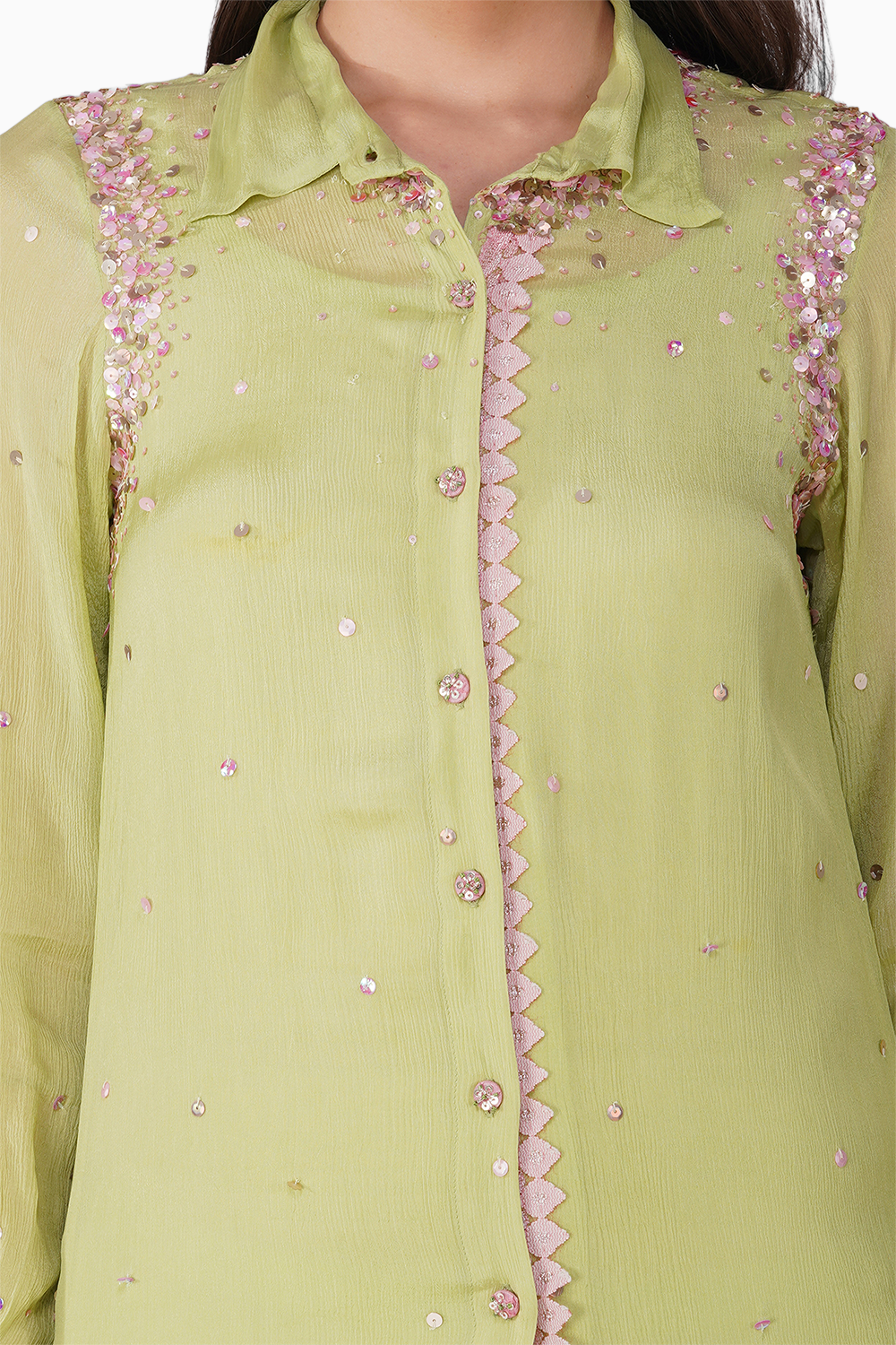 Starry Sky Chiffon Shirt Set