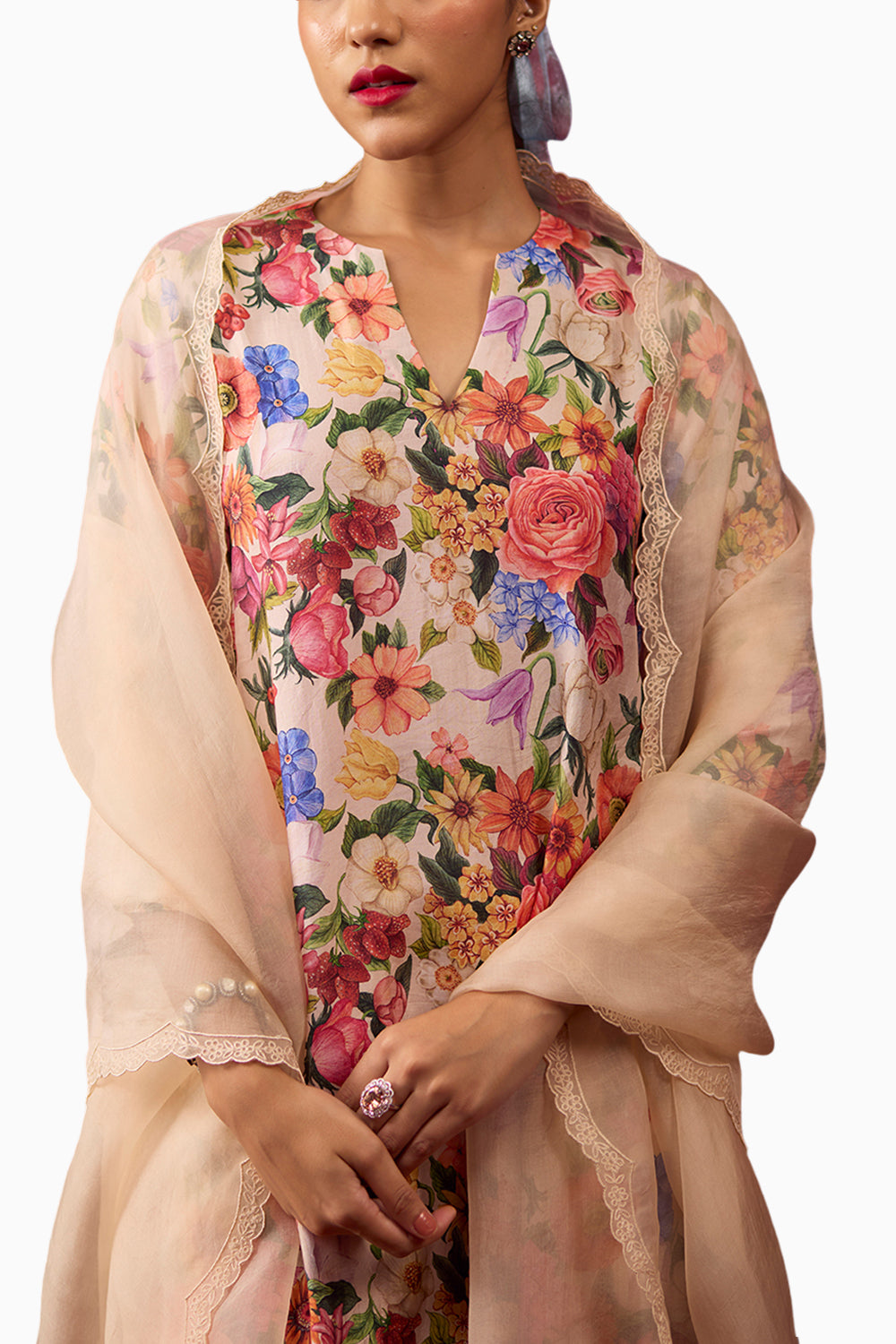 Euphoric Blossom Beige Kurta Set