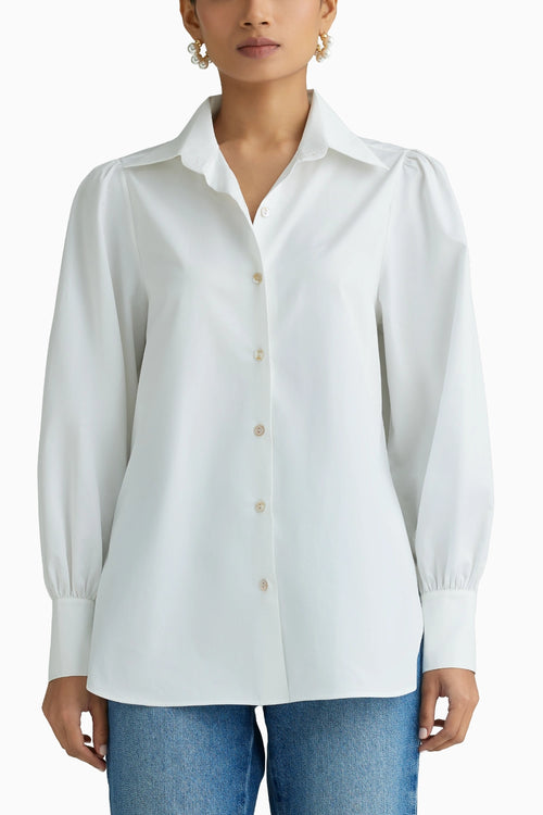 White Bishop Sleeved Shirt