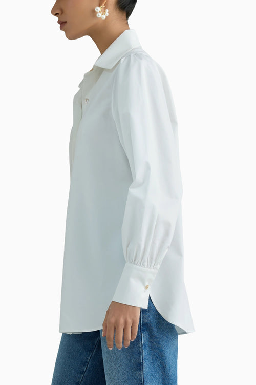 White Bishop Sleeved Shirt