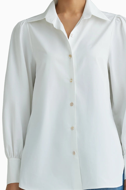 White Bishop Sleeved Shirt