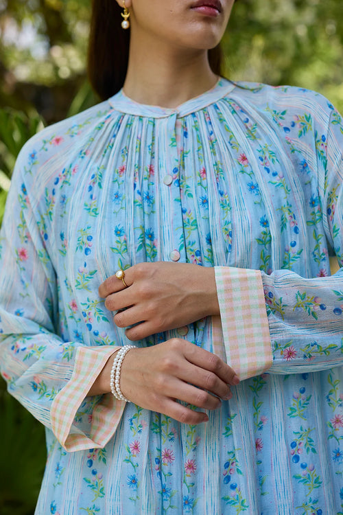 Hidden Orchard Blue Kurta Set