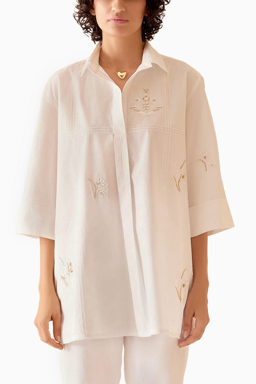 Neela White Tunic Shirt