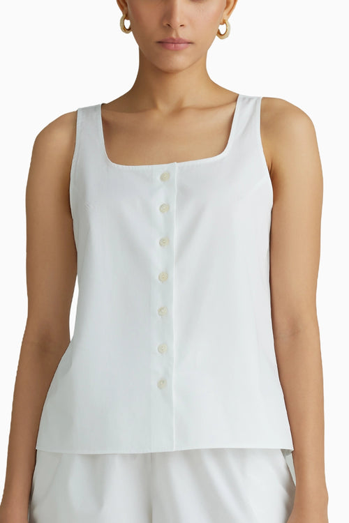 White Sleeveless Top