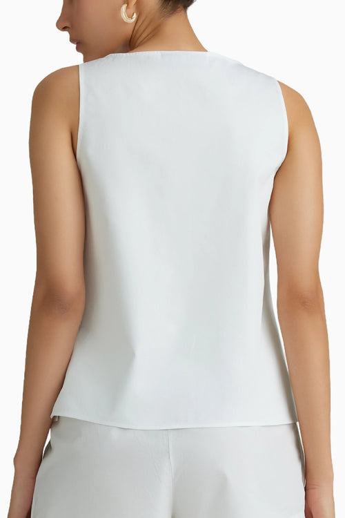 White Sleeveless Top