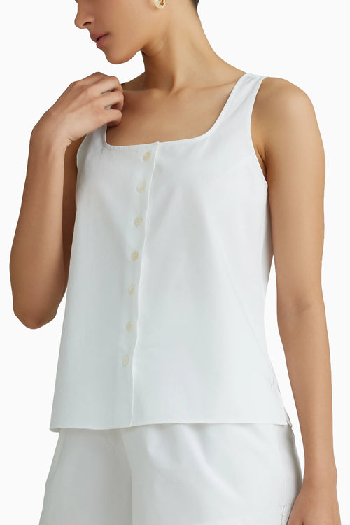 White Sleeveless Top