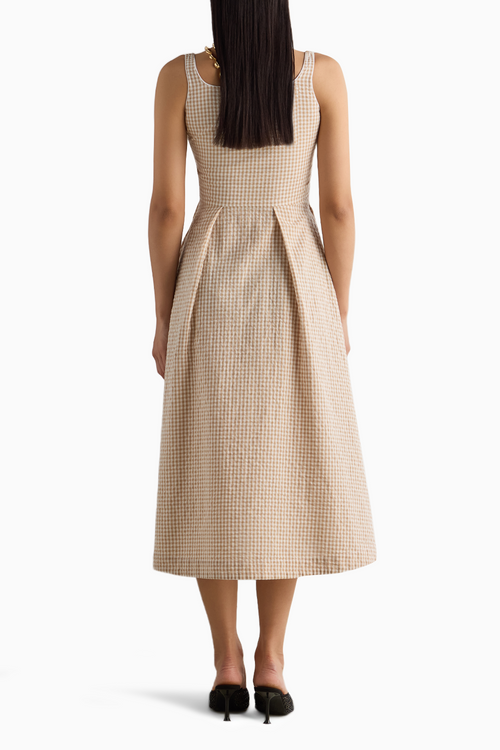 Beige Check Dress