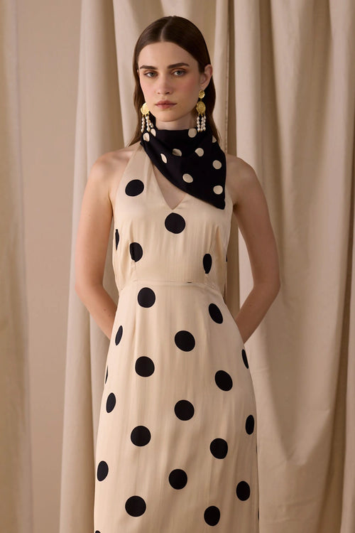 Black Polka Dot Scarf
