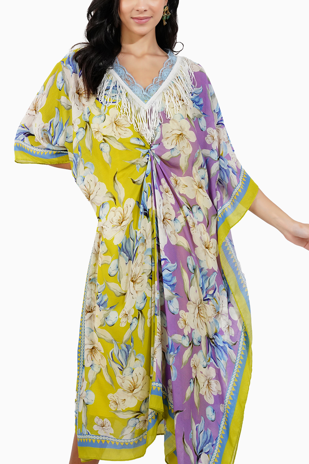 Dual Tone Vintage Floral Kaftan