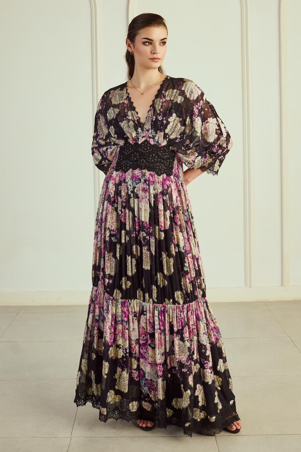 Black Printed Kaftan