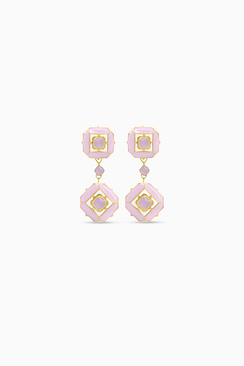 Cloudy Pink Serene Dangle Earrings