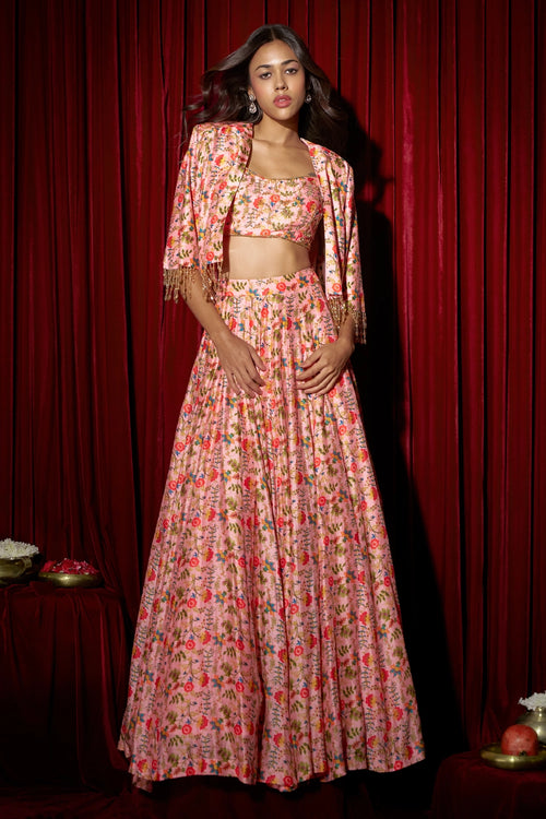 Yosha Blossom Pink Lehenga Set