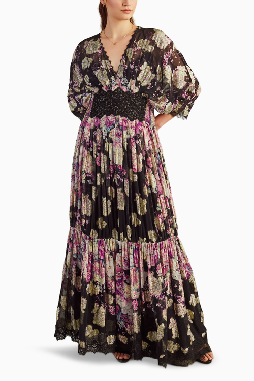Black Printed Kaftan