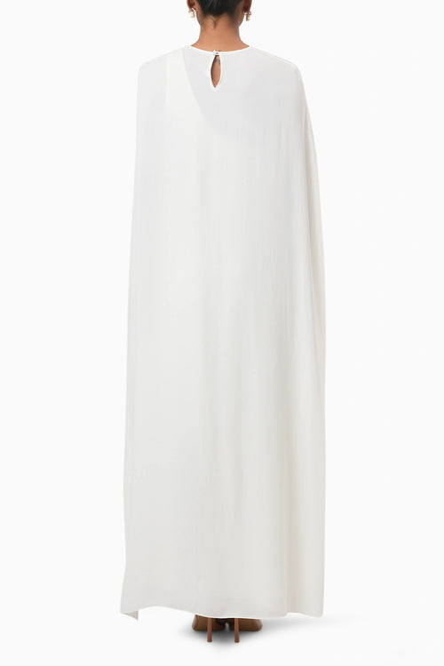 Ivory Alaia Draped Overlay Gown