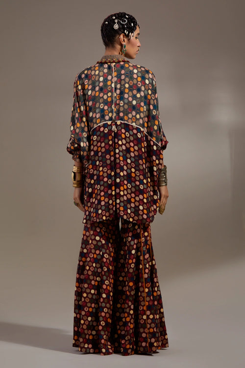 Jamuni Anka Mandala Shirt With Flared Pants