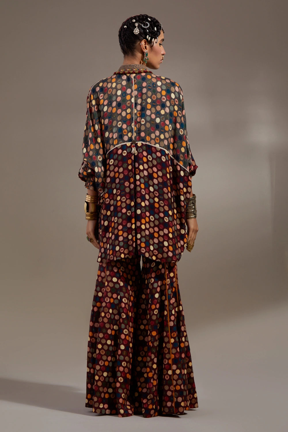 Jamuni Anka Mandala Shirt With Flared Pants