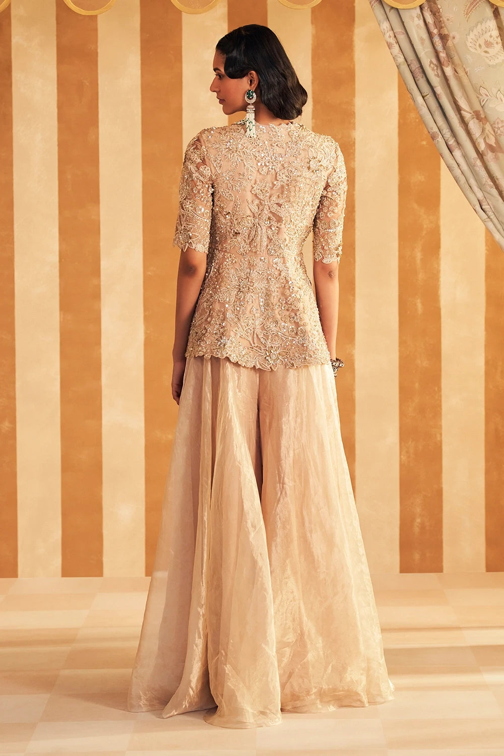 Mahroo Champagne Peplum Set