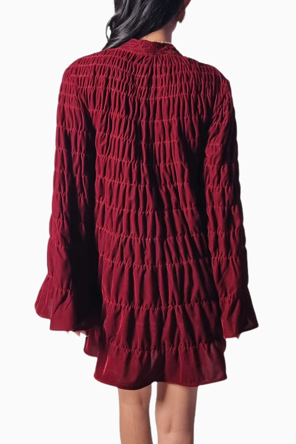 Maroon Velvet Kedia Dress